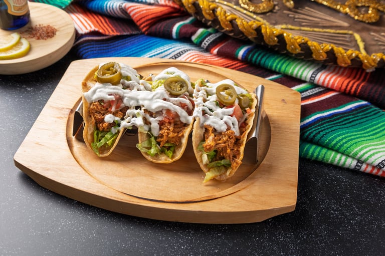 Catering spread with tacos